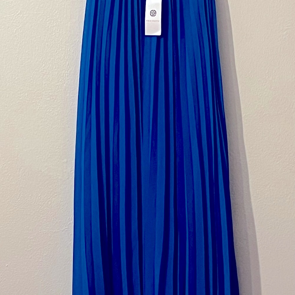 Socialite Blue Pleated Hi-Low Maxi Trapeze Dress from Nordstrom NWT - Picture 5 of 13